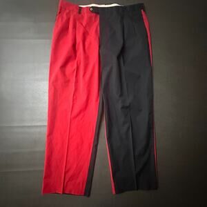 Vintage Berle Pants Mens 40x30 Black Red Loose Fit Colorblock Made in USA 1990s
